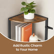 5-Tier Corner Bookcase – Engineered Wood – Rustic Brown and Black – Multipurpose Storage Unit