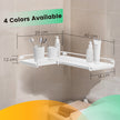 Set of 2 Floating L-Shaped Corner Shelves – Wood – Cloud White – Industrial Style
