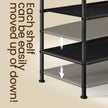 Shoe Rack – Fabric – Gray – 3-Tier Organizer with Hooks, Holds Up to 12 Pairs
