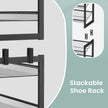 12-Tier Shoe Rack – Metal – Black – Adjustable Shelves for 48-60 Pairs