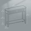 Console Table – Wood – Natural Finish – Slim Design with 2 Drawers and Open Shelf