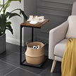 C-Shaped Side Table – Steel – Rustic Brown and Black – Ideal for Living Room and Bedroom