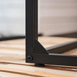C-Shaped Side Table – Steel – Rustic Brown and Black – Ideal for Living Room and Bedroom