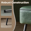 Ottoman Bench – Synthetic Leather – Green – Mid-Century Modern Design with Steel Legs
