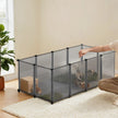 Pet Playpen – Plastic – Clear – Modular Indoor Animal Enclosure with Floor