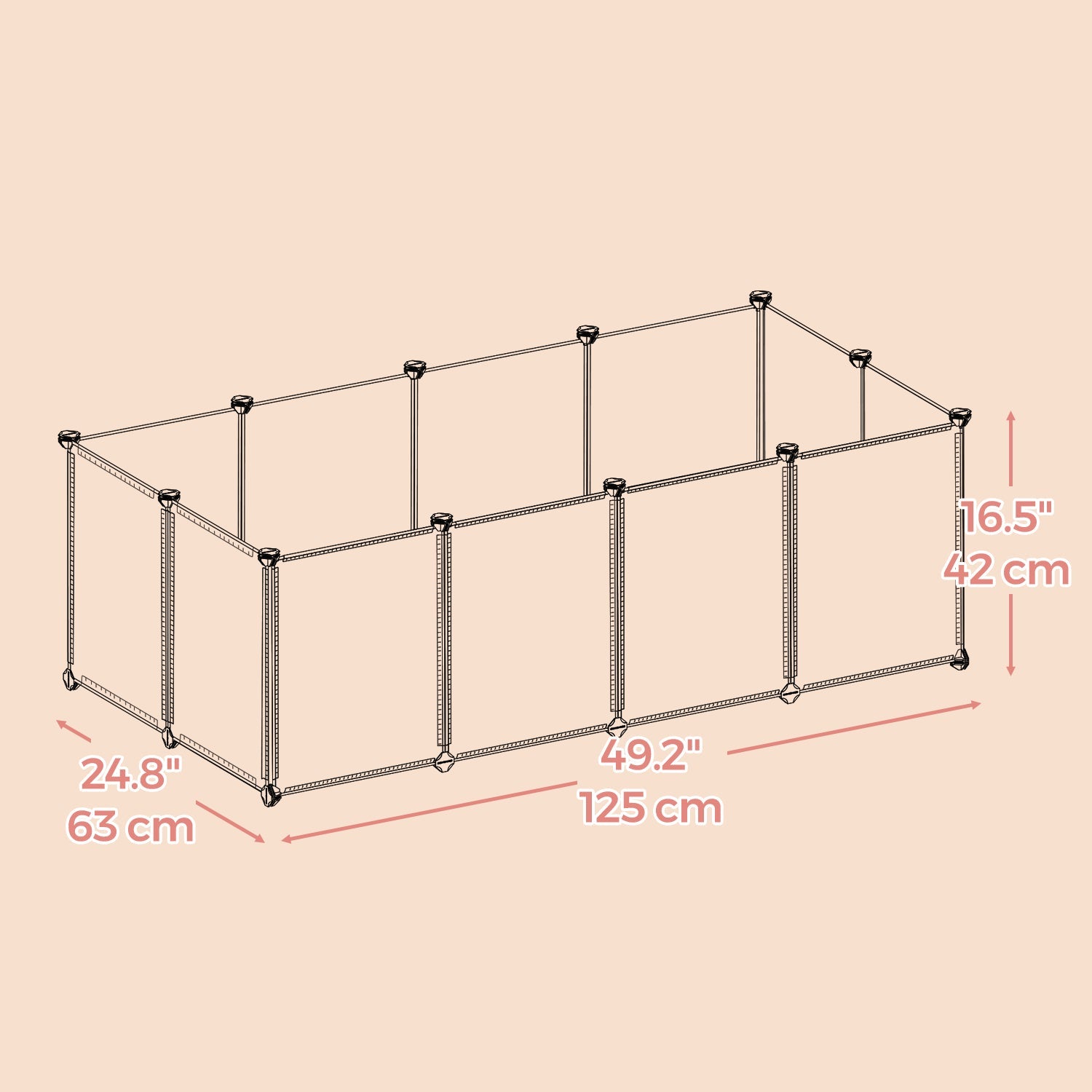 Pet Playpen – Plastic – Clear – Modular Indoor Animal Enclosure with Floor