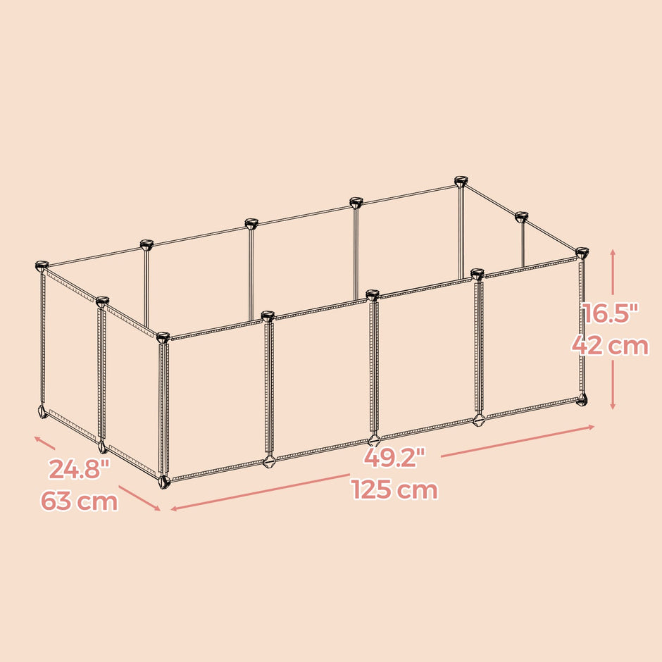Pet Playpen – Plastic – Clear – Modular Indoor Animal Enclosure with Floor