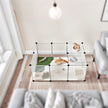 Modular Pet Playpen – Plastic – White – Indoor with Floor, DIY Design for Small Animals
