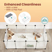 Modular Pet Playpen – Plastic – White – Indoor with Floor, DIY Design for Small Animals