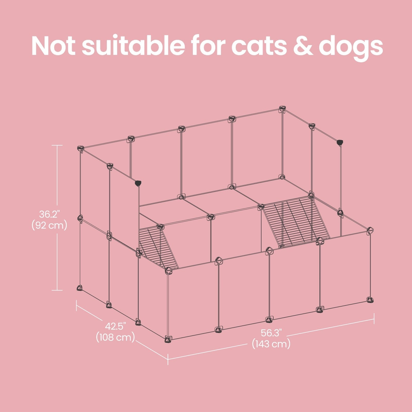 Guinea Pig Enclosure – Metal – Grey – DIY Playpen for Small Animals