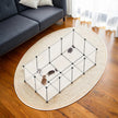 Modular Small Animal Playpen – Plastic – White – Indoor Enclosure with Floor for Hamsters, Rabbits, and Hedgehogs