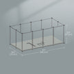 Modular Small Animal Playpen – Plastic – White – Indoor Enclosure with Floor for Hamsters, Rabbits, and Hedgehogs