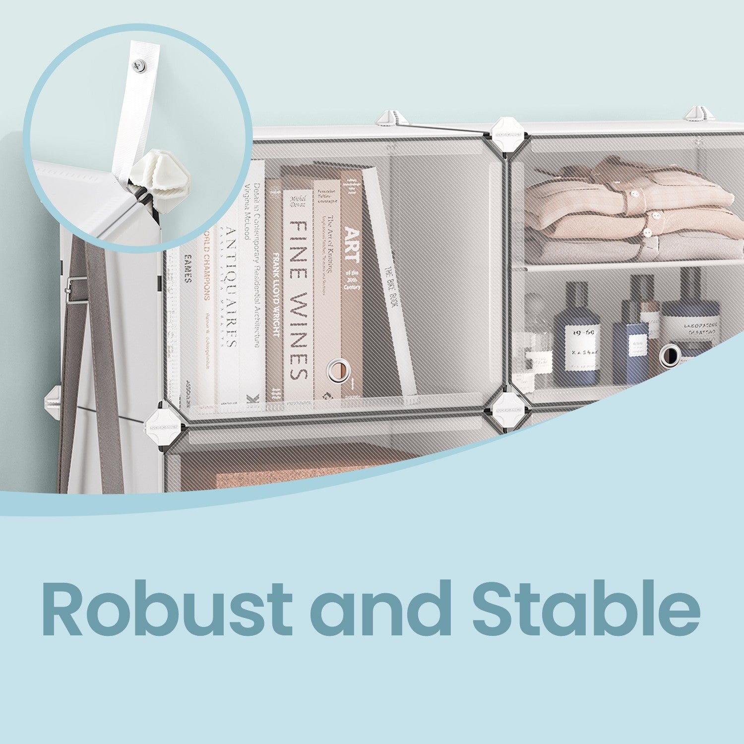 Interlocking Shoe Rack – Plastic – Cloud White – 12-Slot Modular Design with Steel Frame