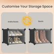 Modular Shoe Rack – Plastic – Black – Interlocking 12-Slot Design with Doors