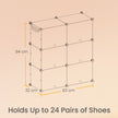 Modular Shoe Rack – Plastic – Black – Interlocking 12-Slot Design with Doors