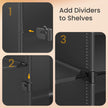 Modular Shoe Rack – Plastic – Black – 16-Slot Interlocking Design with Doors