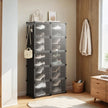 Shoe Rack – Plastic and Steel – White – 10-Slot Modular Design with Doors