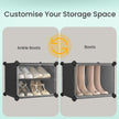 Shoe Rack – Plastic and Steel – White – 10-Slot Modular Design with Doors