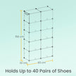 Shoe Rack – Plastic and Steel – White – 10-Slot Modular Design with Doors