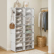 Shoe Rack – Plastic and Steel – White – 10-Slot Modular Design with Doors
