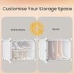 Shoe Rack – Plastic and Steel – White – 10-Slot Modular Design with Doors