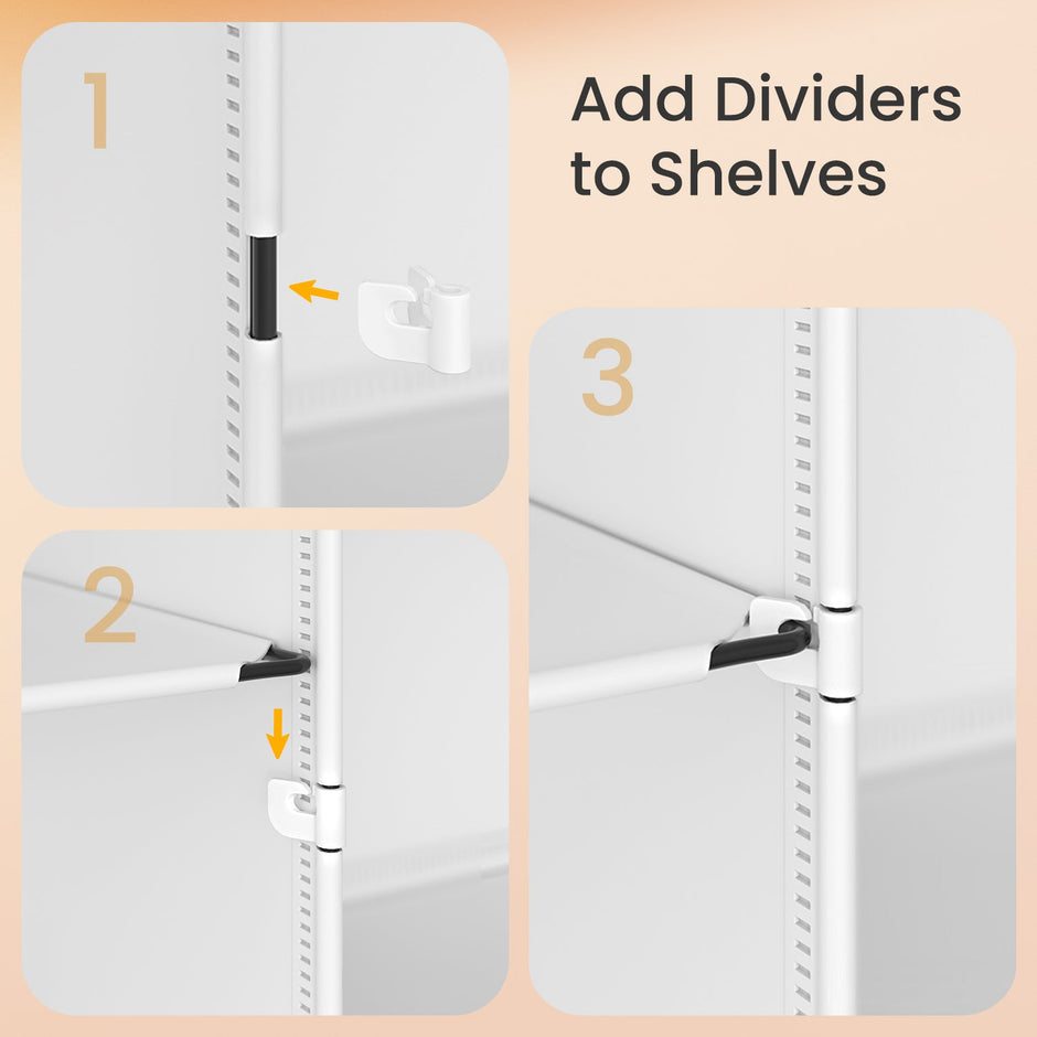 Shoe Rack – Plastic and Steel – White – 10-Slot Modular Design with Doors