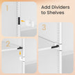 Shoe Rack – Plastic and Steel – White – 10-Slot Modular Design with Doors