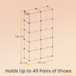 Shoe Rack – Plastic and Steel – White – 10-Slot Modular Design with Doors