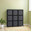 9-Cube Storage Organizer – Non-Woven Fabric – Black and Grey – Customizable Modular Design