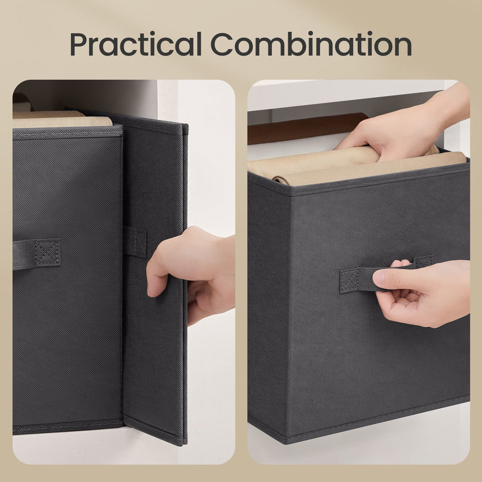 9-Cube Storage Organizer – Non-Woven Fabric – Black and Grey – Customizable Modular Design
