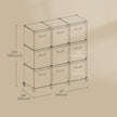 9-Cube Storage Organizer – Non-Woven Fabric – Black and Grey – Customizable Modular Design