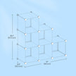 Modular Cube Storage Organiser – Plastic – Black – 6 Cubes with Feet and Metal Grid