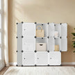 Modular Storage Unit – Quality Plastic – White – Interlocking 12-Cube Design with Doors