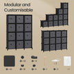12-Cube Storage Organizer – Non-Woven Fabric – Black and Grey – Modular and Space-Saving Design