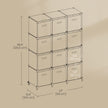 12-Cube Storage Organizer – Non-Woven Fabric – Black and Grey – Modular and Space-Saving Design