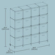 16-Cube Storage Organizer – Non-Woven Fabric – Black and Grey – Modular and Space-Saving Design