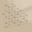 Modular Storage Shelf – Plastic – Black – 6 Cube Organizer with Top Metal Grid