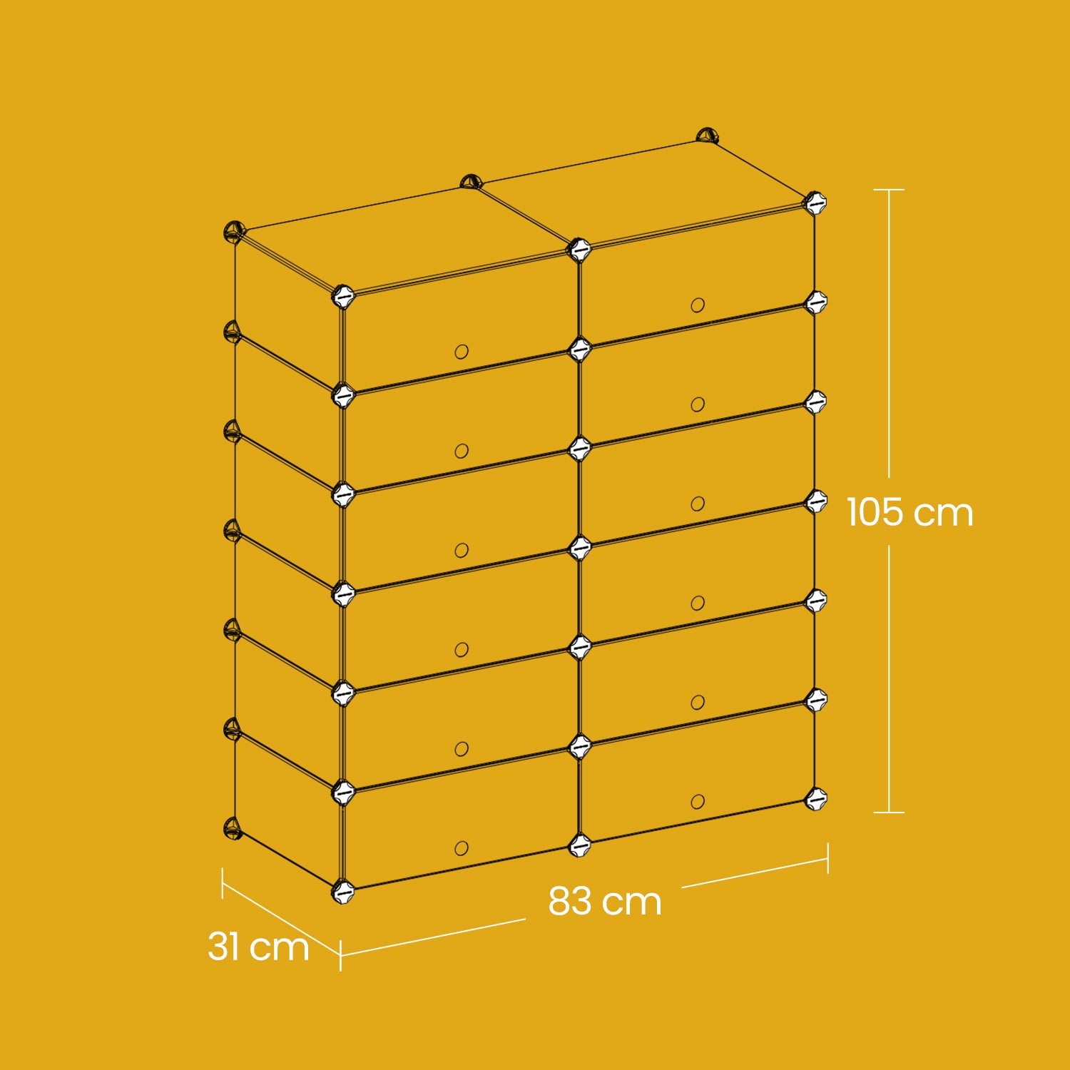 Modular Storage Unit – Metal Wire – Black – 12-Cube Design with Versatile Organization Options