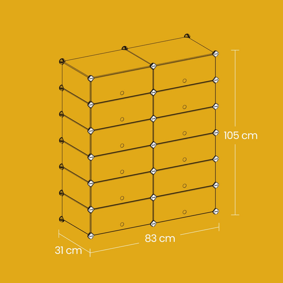 Modular Storage Unit – Metal Wire – Black – 12-Cube Design with Versatile Organization Options