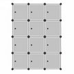 Modular Storage Shelf – Plastic – Black – 12 Cube Design with Doors, Easy to Assemble