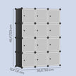 Modular Storage Shelf – Plastic – Black – 12 Cube Design with Doors, Easy to Assemble