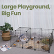 Guinea Pig Cage – Metal – Black – Expandable 12-Panel Indoor Playpen with Accessories