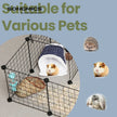 Guinea Pig Cage – Metal – Black – Expandable 12-Panel Indoor Playpen with Accessories