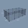 Guinea Pig Cage – Metal – Black – Expandable 12-Panel Indoor Playpen with Accessories