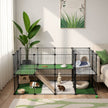 Small Animal Playpen – Metal – Black – Two Floors Customizable with Zip Ties Included