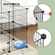 Small Animal Playpen – Metal – Black – Two Floors Customizable with Zip Ties Included