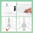 6-Compartment Storage Cabinet – Metal Wire – Black – Interlocking Shelving Unit with Free Rubber Mallet