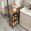 4-Tier Rolling Storage Cart – Steel – Black – Space-Saving Design with Handle