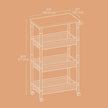 4-Tier Rolling Storage Cart – Steel – Black – Space-Saving Design with Handle