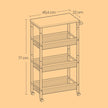 4-Tier Rolling Storage Cart – Steel – Black – Space-Saving Design with Handle